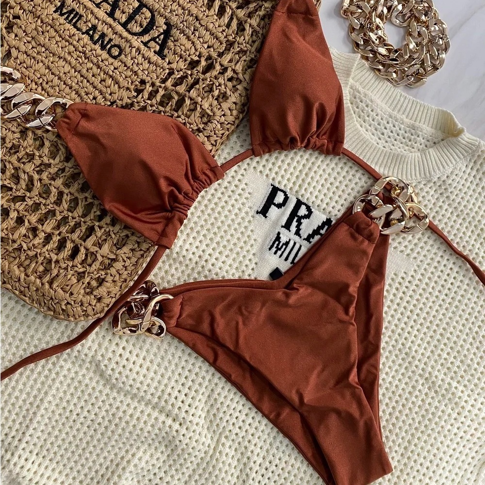 NEW! Brazilian Copper Triangle Bikini in Medium